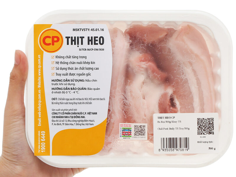 Ba rọi heo C.P khay 500g