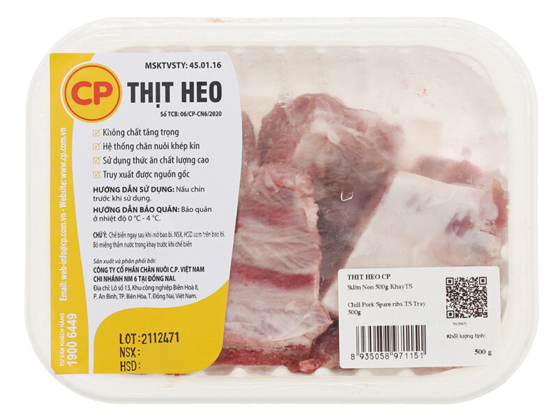 Sườn non heo C.P khay 500g