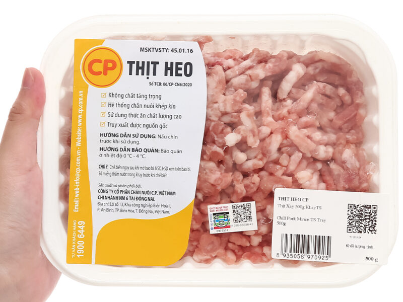 Thịt heo xay C.P khay 500g